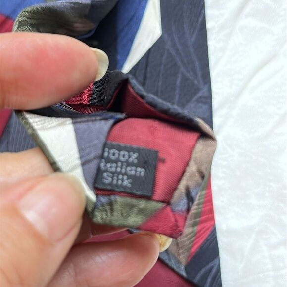 Vintage 80s/90s Zylos George Machado Abstract Patterned Silk Tie - Picture 5 of 6